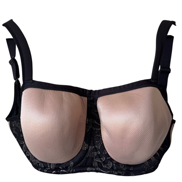 Le Mystère Bra Sz 36D Black Lace Wire Free Full Cup Coverage Bra - Picture 13 of 16